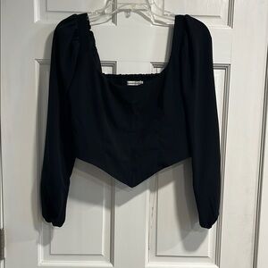 Abercrombie and Fitch Smocked Back Crop with Basque Waist Size Medium